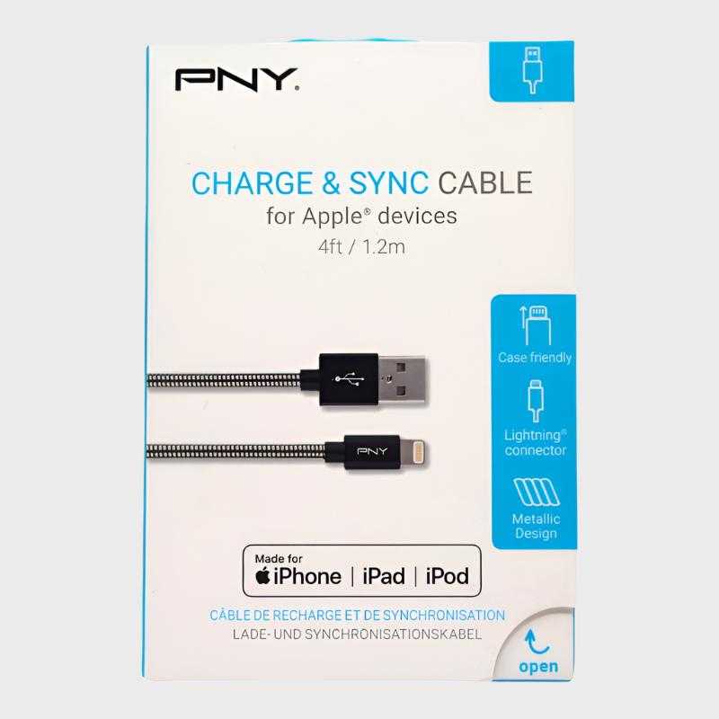 PNY Metallic USB-A to Lightning Cable For Apple Devices - Data Cable available at Dohans Qatar