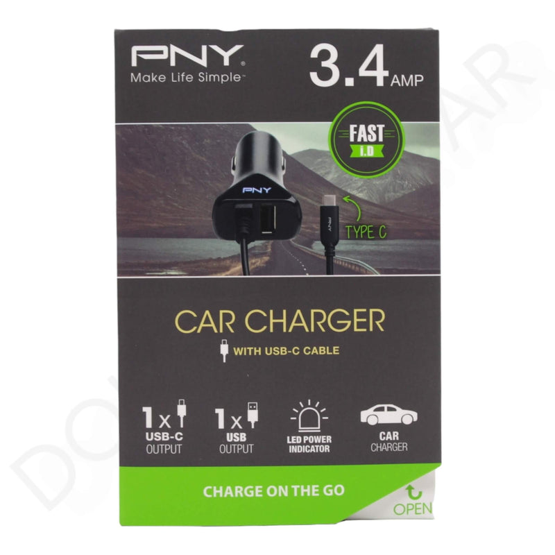 Dohans Power Adapter & Charger Accessories PNY Car Charger With Type-C Cable