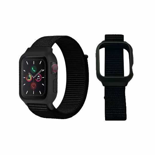 Apple Watch 42/ 44 MM Black Fabric Straps With Case Dohans