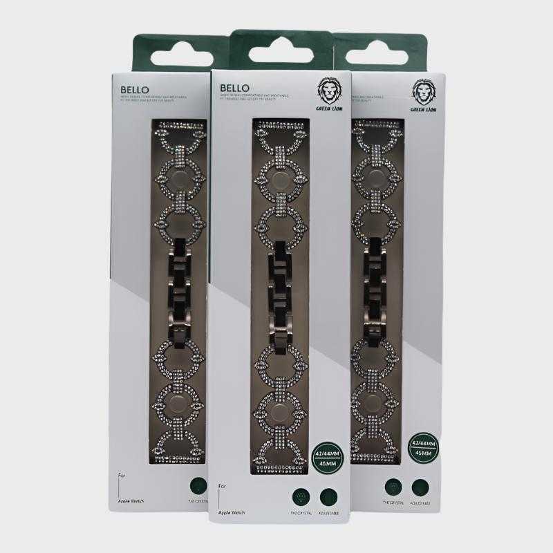 Apple Watch 42/ 44/ 45/ 49 MM Bello Green Lion Crystal Straps - Smart Watch Straps available at Dohans Qatar